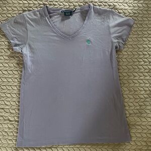 Ralph Lauren Lavender V-Neck Short Sleeve Tee with Mint Logo
